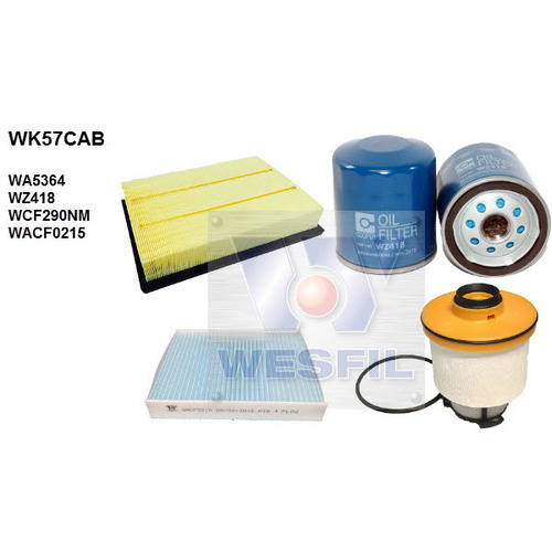 Wesfil WK57CAB Filter Service Kit for Toyota Fortuner & Hilux GUN Models