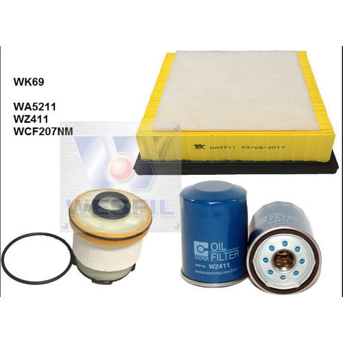 Wesfil WK69 Filter Service Kit for Mitsubishi Triton 2.4L 4N15 2015 - 2022