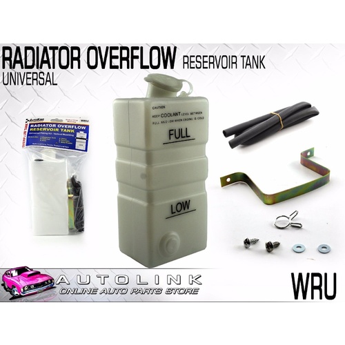 UNIVERSAL RADIATOR OVERFLOW / COOLANT BOTTLE - VERTICAL MOUNTING WITH BRACKET