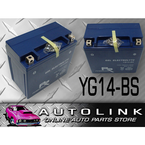 BATTERY YG14-BS GEL SEALED MAINTENANCE FREE MOTORBIKE ATV 151L X 87W X 145H MM 