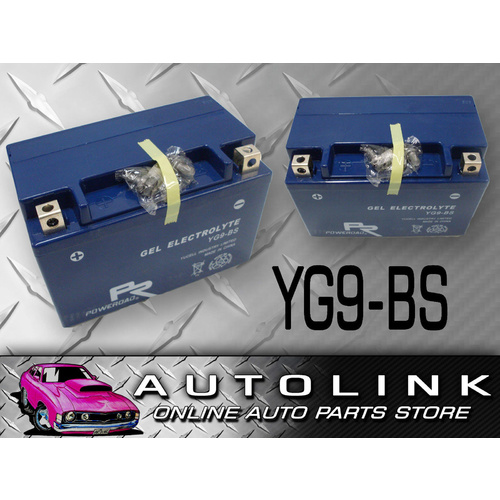 BATTERY YG9-BS GEL SEALED MAINTENANCE FREE MOTORBIKE ATV 151L X 87W X 105H MM 12